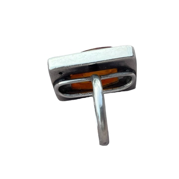 Brilliant Vintage Amber Sterling Statement Ring - Picture 6 of 7